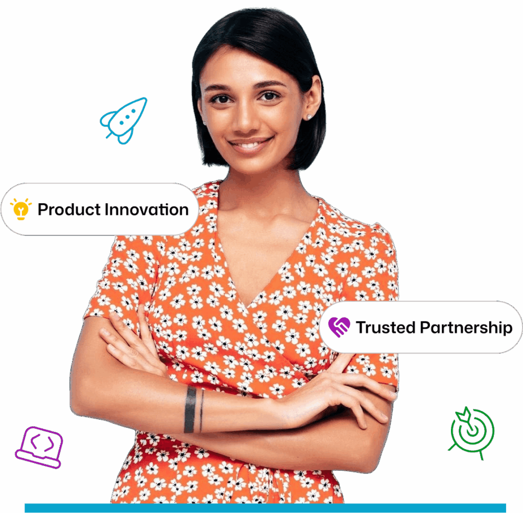 Business innovation and digital transformation team illustration